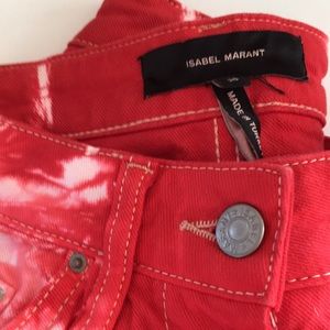 Isabell Marant size 36 red tie-dye skinny jeans